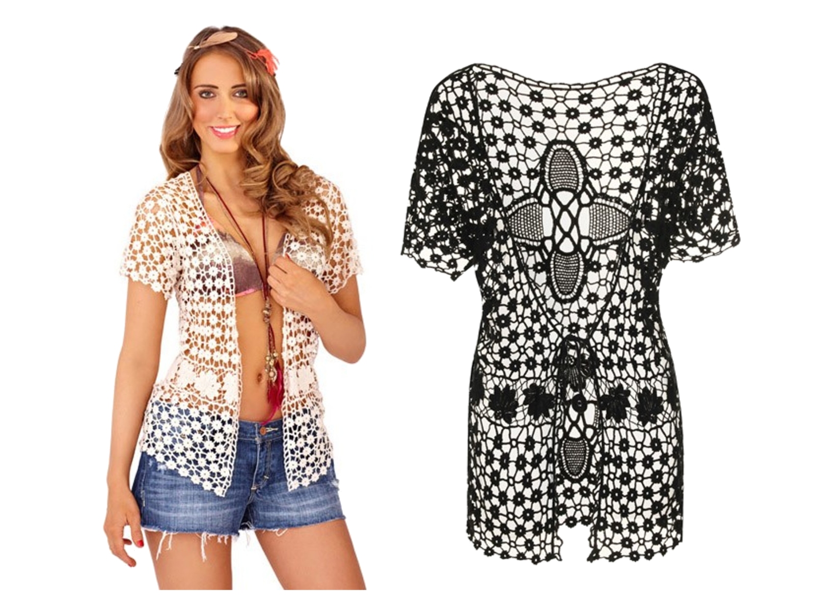 Womens Cotton Knitted Jacket Cover Up Ladies Crochet Beach Summer Holiday Top - Picture 11 of 11