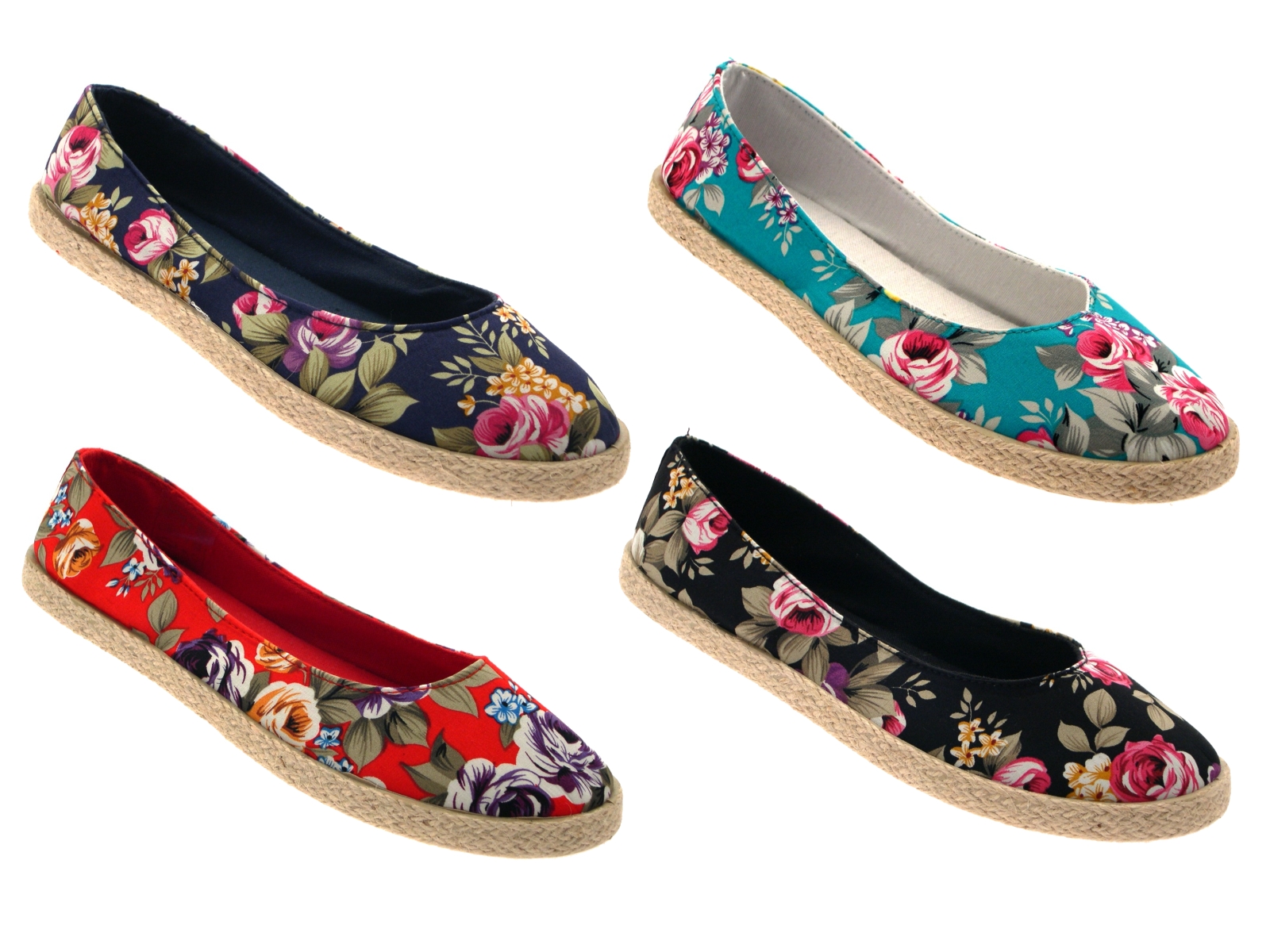 womens floral plimsolls