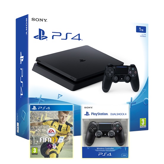 PS4 Slim 1TB Black Console + FIFA 17 + Dual Shock 4 V2 | eBay