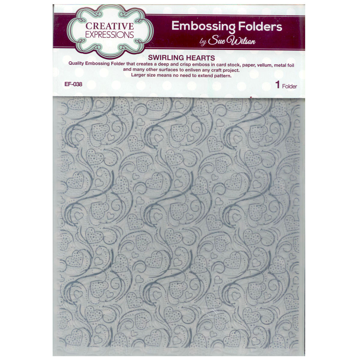 Sue Wilson EF-038 Embossing Folder - Swirling Hearts | eBay