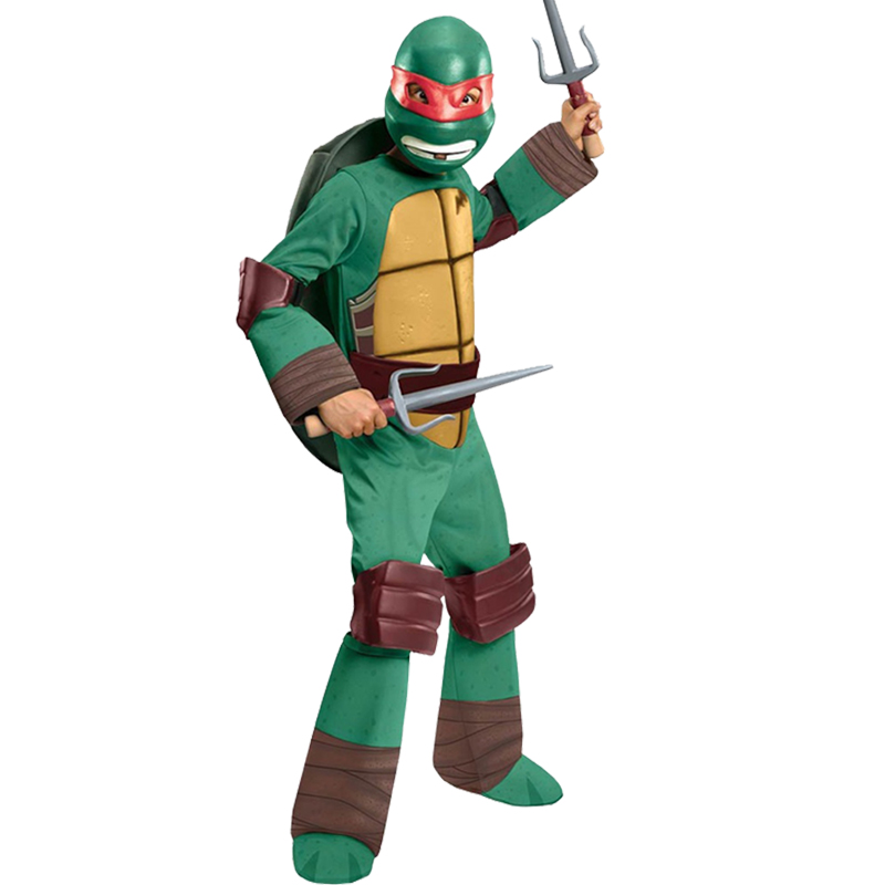 Deluxe Child TMNT Fancy Dress Costume & Mask Kids Teenage Mutant Ninja ...