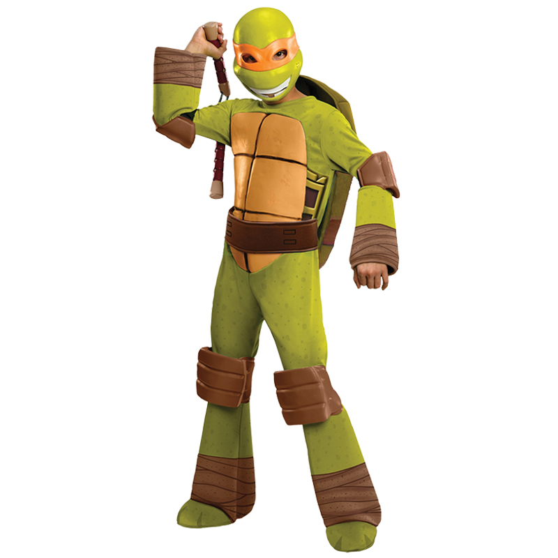 Deluxe Child TMNT Fancy Dress Costume & Mask Kids Teenage Mutant Ninja ...