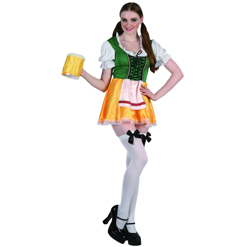 Mens German Bavarian Oktoberfest Ladies Beer Maid Fancy Dress Costume