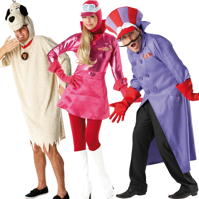 Adult Licensed Wacky Racers New Mens Ladies Fancy Dress Costume 70s 80s ...