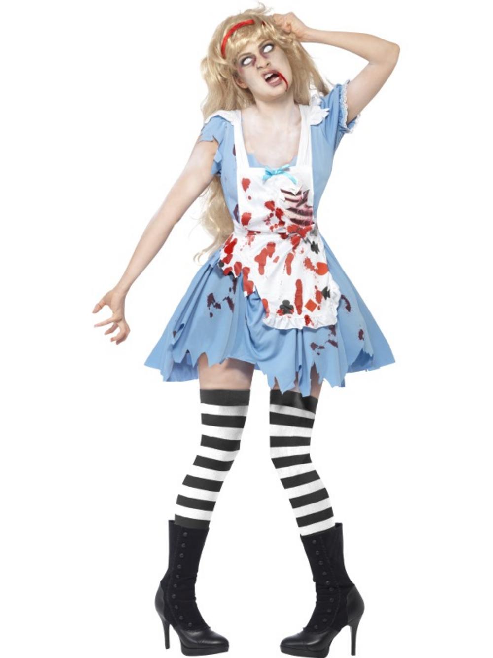 Where To Buy Halloween Costumes Online - Adult Zombie Malice Fancy Dress Costume Halloween Alice in Wonderland