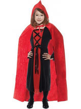Child Red Velvet Hooded Cape