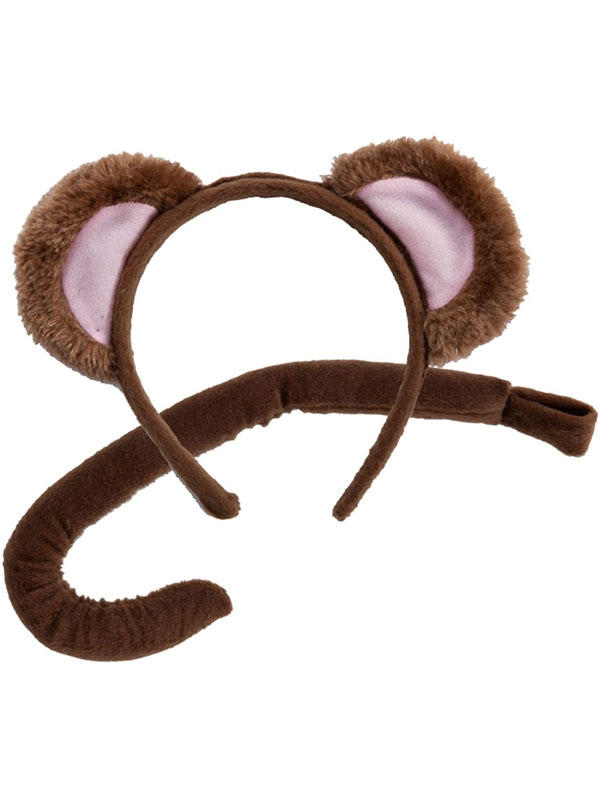 Animal Ears Headband & Tail Set (Monkey)