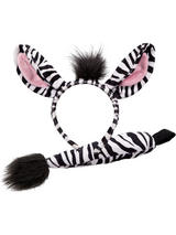 Animal Ears Headband & Tail Set (Zebra)