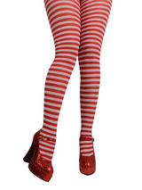 Red & White Candystripe Tights
