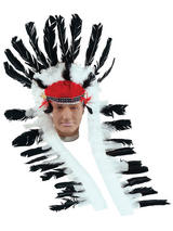 Adult Indian Headdress Black/White