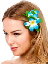 Hawaii Flower Hair Clip (Sky Blue)