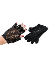 Lace Gloves Fingerless Black