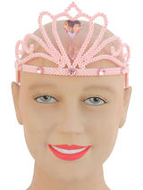 Ladies Girls Pink Glitter Tiara & Stone