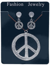 Peace Sign Necklace & Earrings