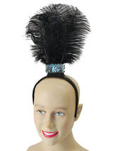Black Flapper Headband Feathers