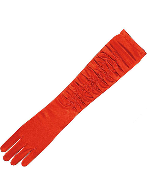 Gloves Red Satin Theatrical
