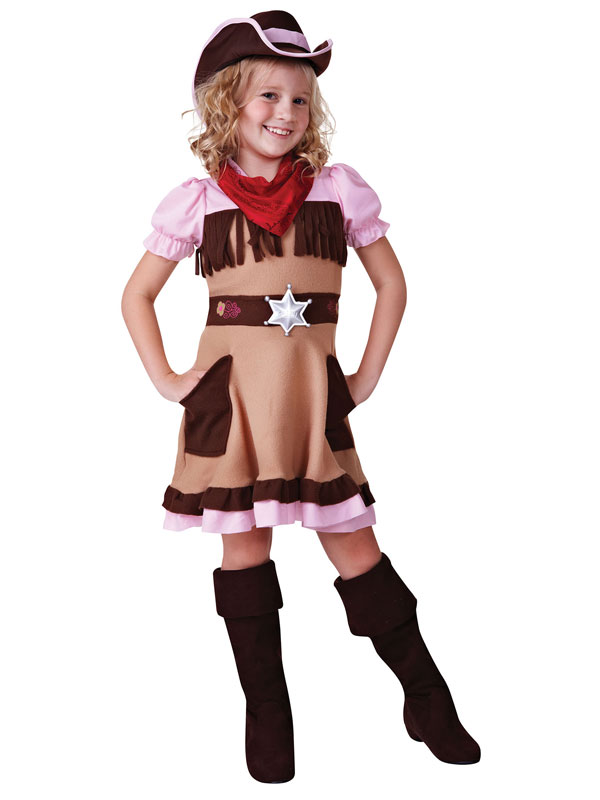 Girls Fancy Wild West Dress Up Costume Cowgirl or Indian Girl Age 4-12 yrs NEW