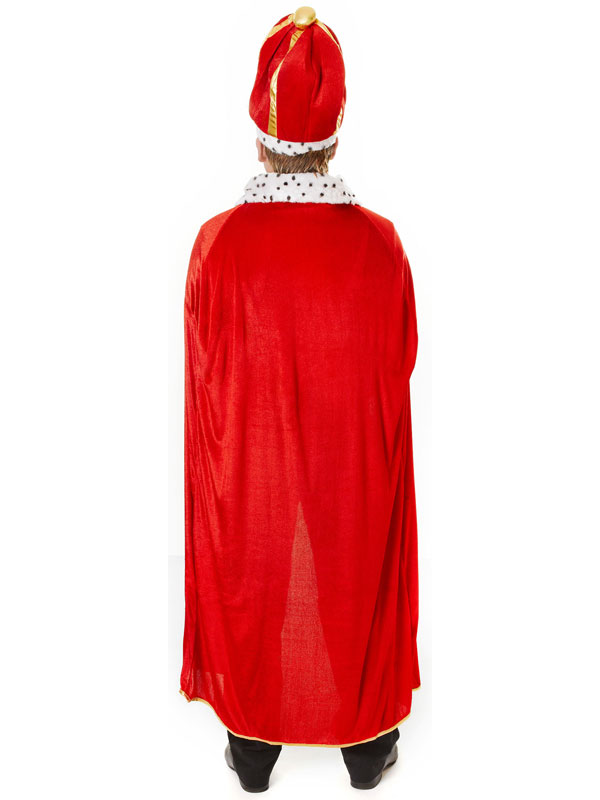 Adult Mens Classic Kings Red Robe And Crown Adult Fancy Dress Costume