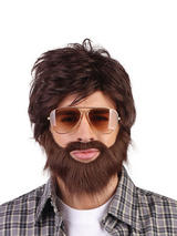 Adult Mens Hangover + Beard Wig