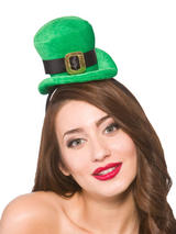 Adult Ladies Deluxe St Patricks Mini Hat On Headband