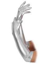 Gloves Long Silver