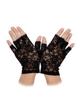 Short Lace Gloves Black