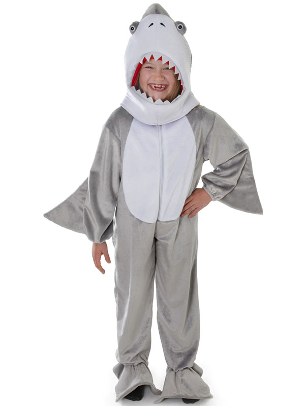 Plush Shark Fancy Dress Costume Kids Childs Animal Fish Under The Sea