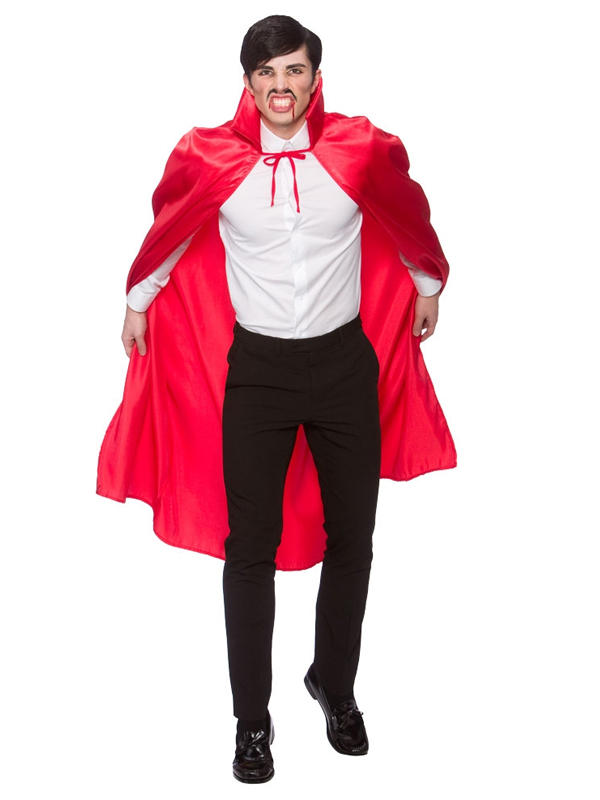 Deluxe Red Satin Cape With Collar Thumbnail 2