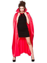 Deluxe Red Satin Cape With Collar