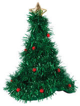 Adult Christmas Tinsel Tree Hat