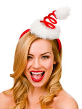 Adult Ladies Spiral Santa Hat On Headband