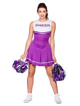 High School Cheerleader Purple Costume