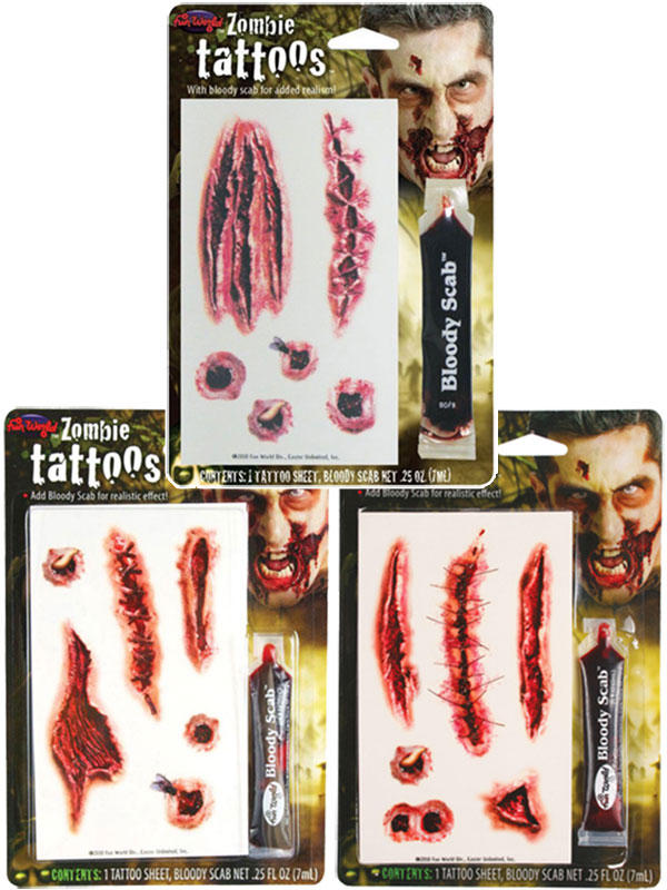 Zombie Tattoos W Bloody Scab Thumbnail 1