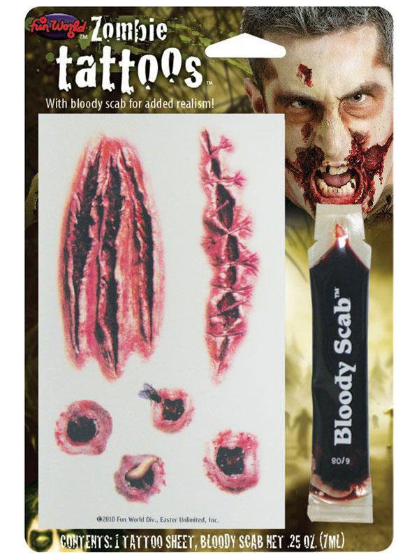 Zombie Tattoos W Bloody Scab Thumbnail 2
