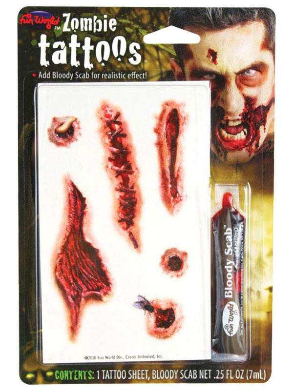 Zombie Tattoos W Bloody Scab Thumbnail 4