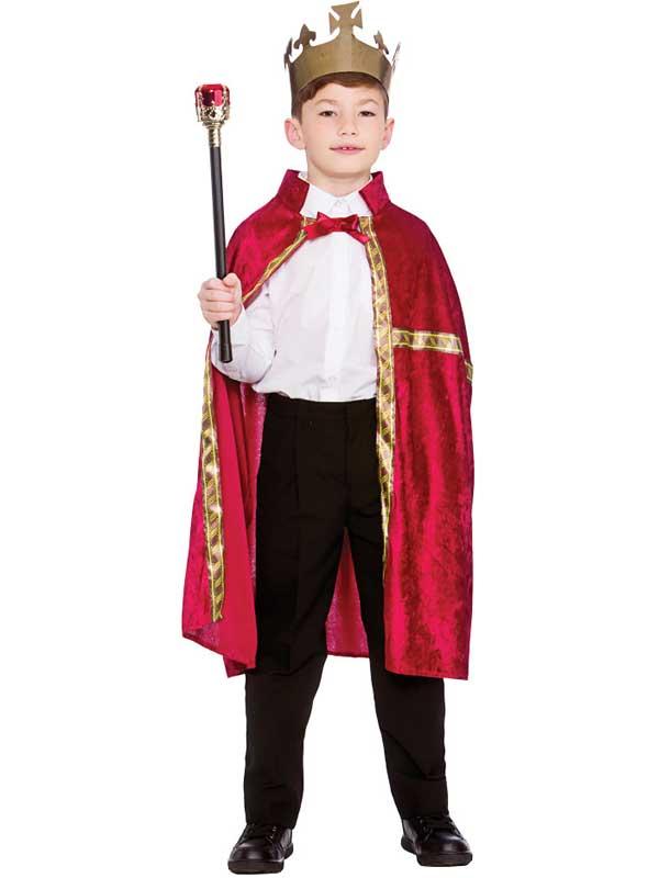 Child Deluxe King Queen Robe & Crown Burgundy Thumbnail 2
