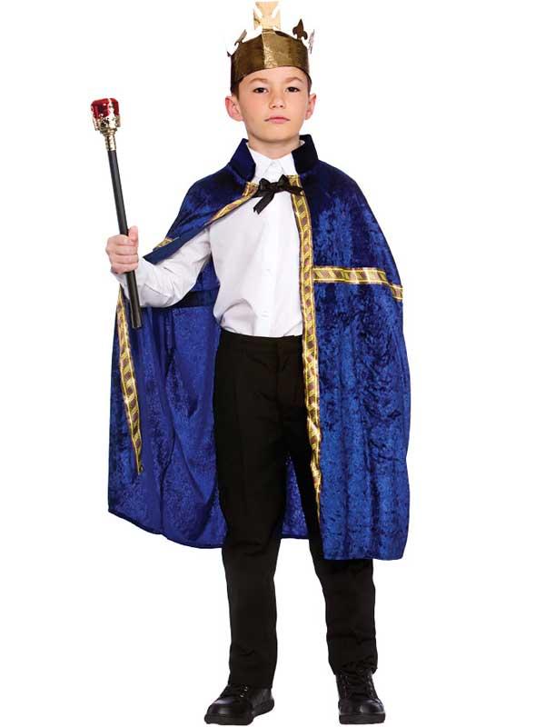 Child Deluxe King Queen Robe & Crown Blue Thumbnail 2