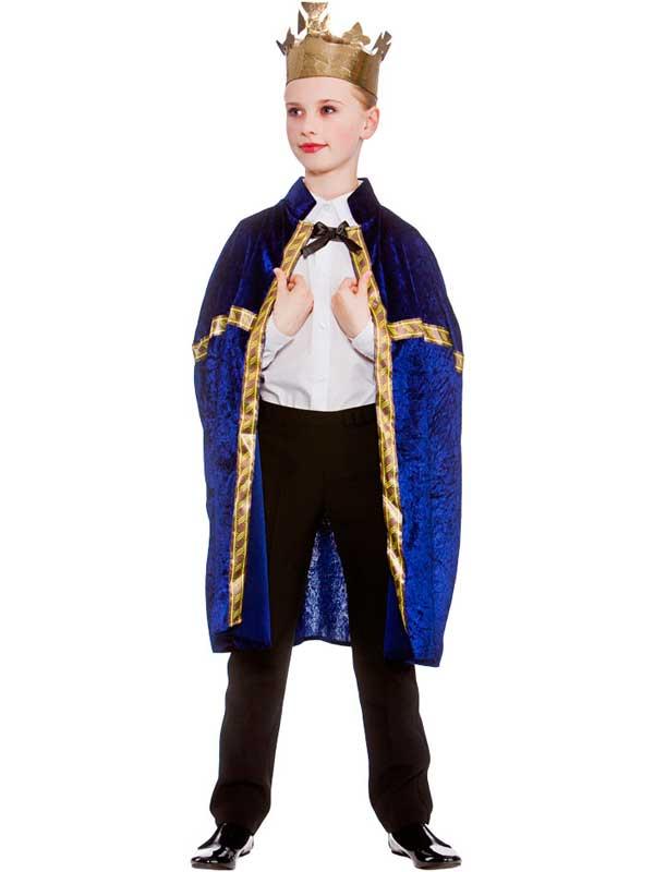 Child Deluxe King Queen Robe & Crown Blue Thumbnail 3