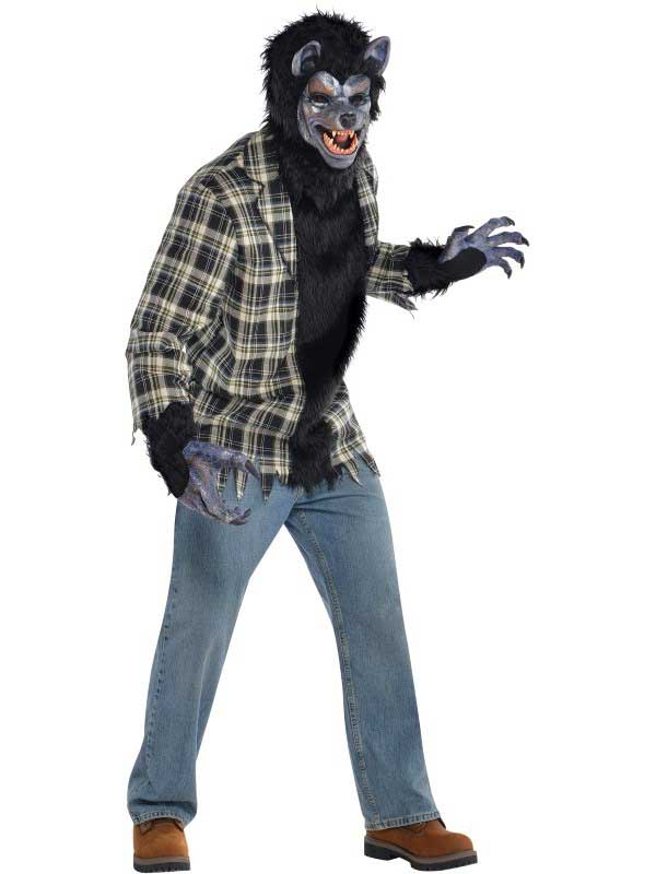 Adults Mens Teen Rabid Werewolf Halloween Horror Wolf Fancy Dress