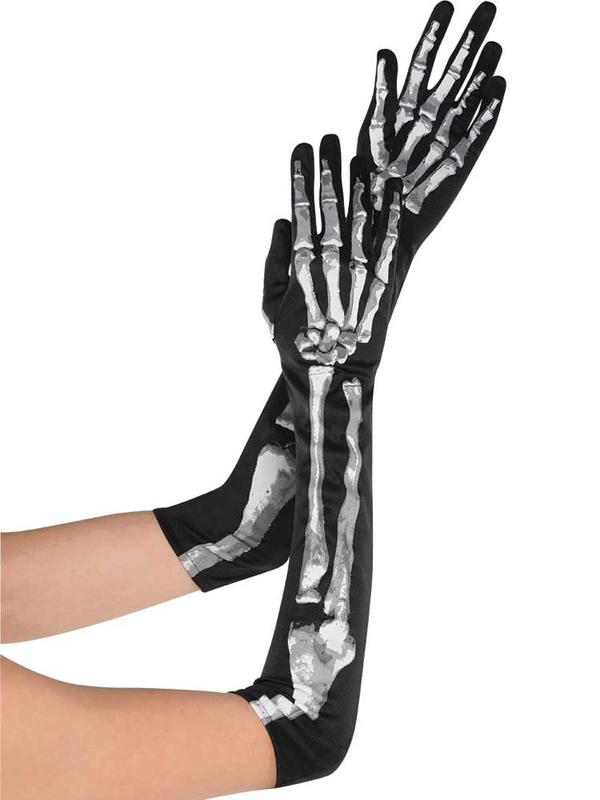 Ladies Black & Bone Long Gloves