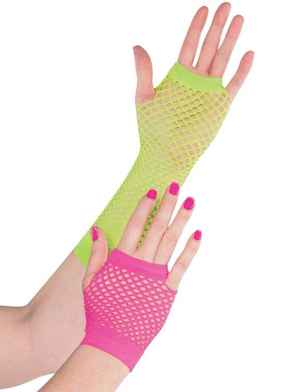 Ladies Neon Fishnet Gloves