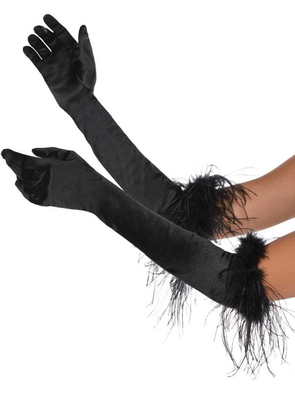 Ladies Fancy Feather Gloves