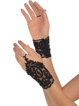 Ladies Black Lace Glovelettes
