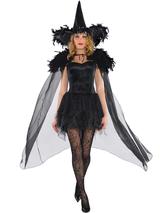 Adult Ladies Feather Witch Cape