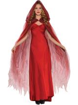 Adult Ladies Temptress Cape Scarlet