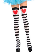 Adult Thigh Highs Heart & Stripes