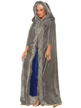 Faux Fur Trimmed Cape Grey