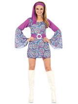 Groovy Psychedelic Hippy Lady Dress Costume