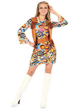 Hippy Mod Dress & Waistcoat Costume