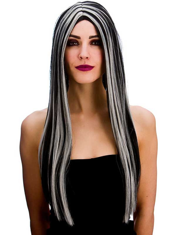 Adult Ladies Bewitched Wig Black Silver Ladies Wigs Plymouth